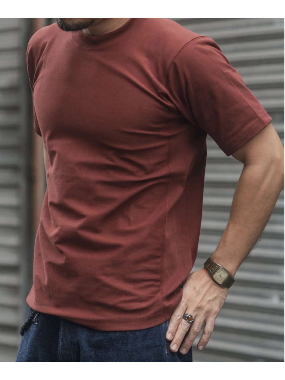 BRONSON MFG. CO. 10.6 oz Reverse Weave 100% Cotton T-Shirt - Burgundy XXL